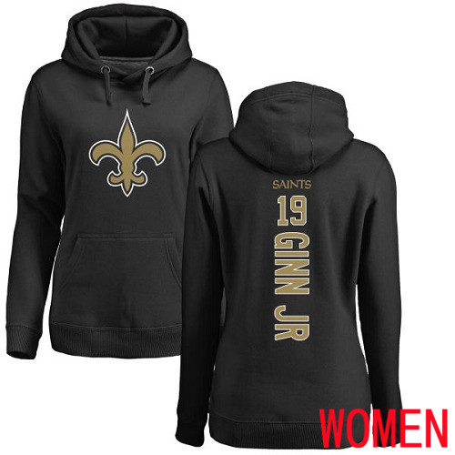 New Orleans Saints Black Women Ted Ginn Jr Backer NFL Football #19 Pullover Hoodie Sweatshirts->nfl t-shirts->Sports Accessory